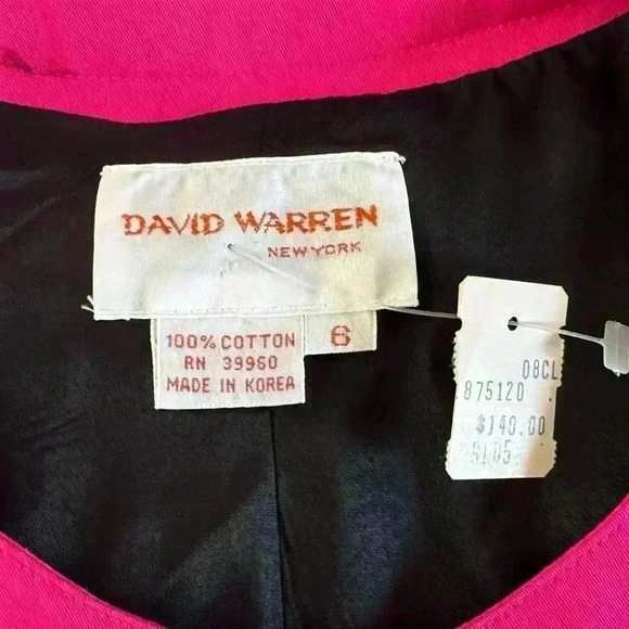 Vintage David Warren deadstock floral puff sleeve‎ button front top size 6 - Picture 7 of 9